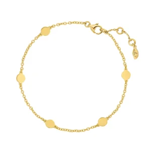 Armkettchen Basic mit Plättchen, 18 K Gelbgold vergoldet-LEAF Best
