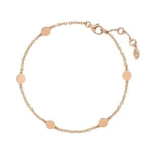 Armkettchen Basic mit Plättchen, 18 K Rosegold vergoldet-LEAF Fashion