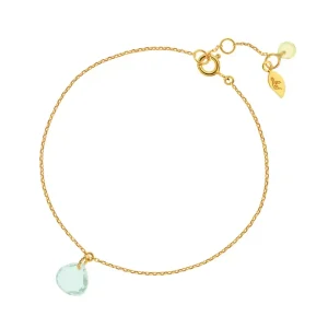 Armkettchen Heart, 18 K Gelbgold vergoldet, Aqua Calezdon-LEAF Discount