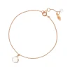 Armkettchen Heart, 18 K Rosegold vergoldet, Bergkristall-LEAF Fashion