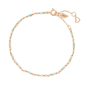 Armkette Amazonit, 18 K Rosegold vergoldet-LEAF Clearance