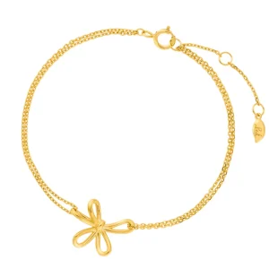 Armkette Blossom, 18 K Gelbgold vergoldet-LEAF Fashion
