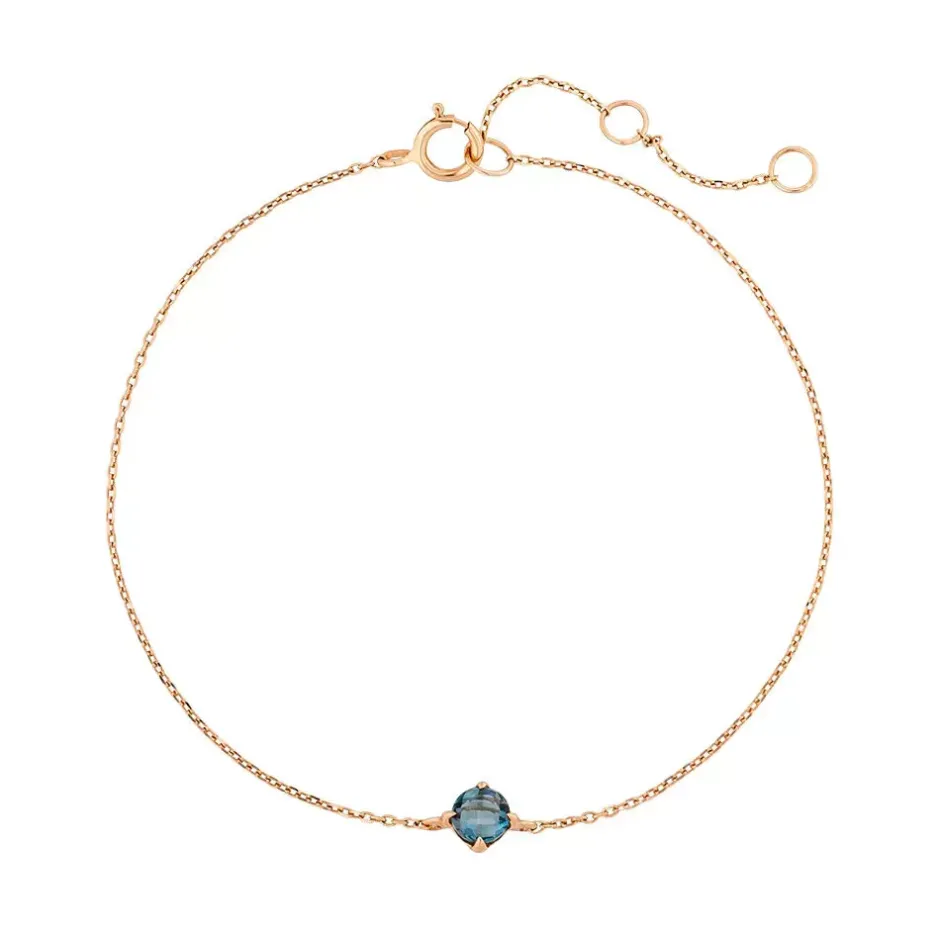 armkette_cabochon_blue_to_0.webp Armkette Cabochon, Blue Topaz, 14 Karat Rosegold-LEAF Online