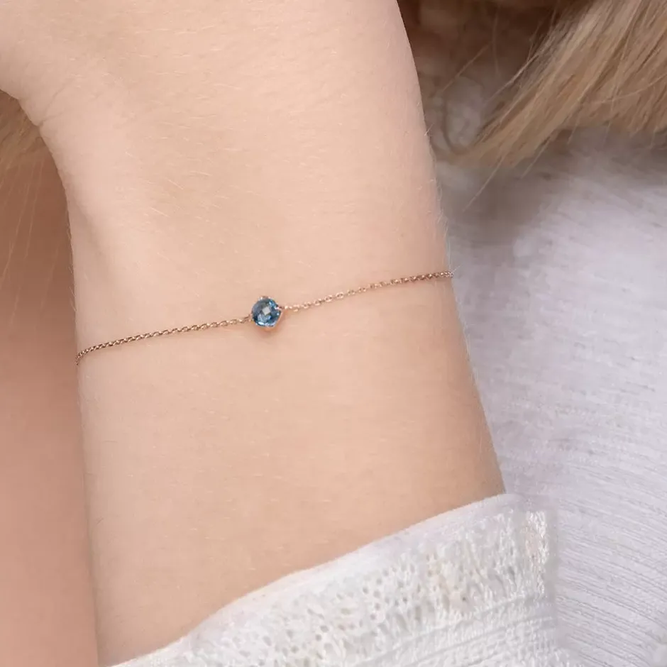 armkette_cabochon_blue_to_3.webp Armkette Cabochon, Blue Topaz, 14 Karat Rosegold-LEAF Online