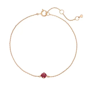 Armkette Cabochon, Rhodolite, 14 Karat Rosegold-LEAF Hot