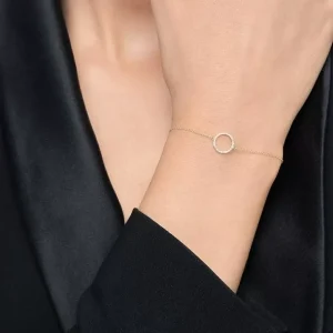 Armkette Circle mit Diamanten, 18 Karat Gelbgold-LEAF Fashion