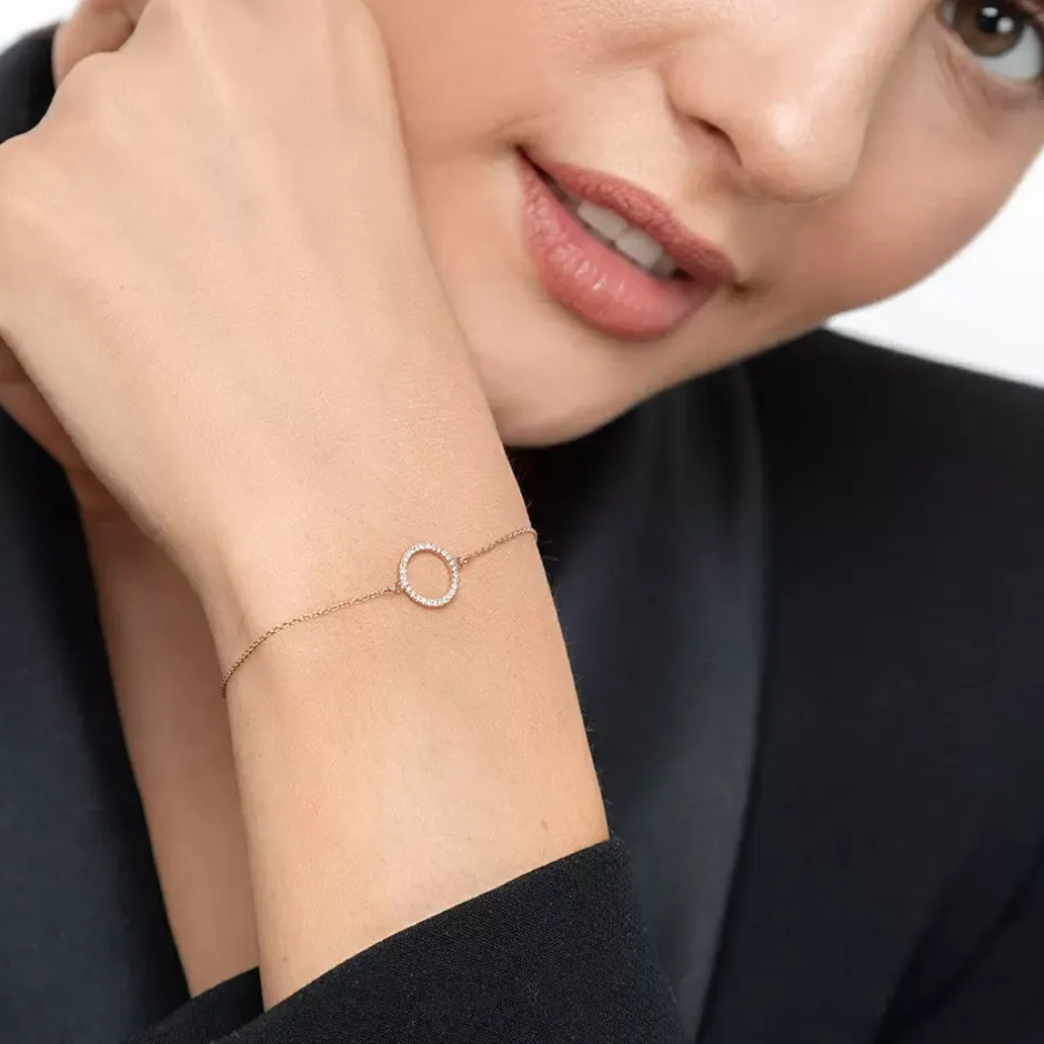 armkette_circle_mit_diama_2-2.webp Armkette Circle mit Diamanten, 18 Karat Rosegold-LEAF Discount