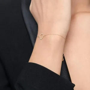 Armkette Circle mit Diamanten, 18 Karat Gelbgold-LEAF Fashion