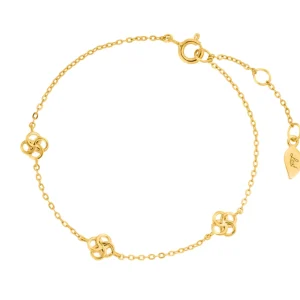 Armkette Clover Charm, 18 K Gelbgold vergoldet-LEAF Hot