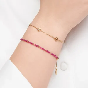 Armkette Clover Charm, 18 K Gelbgold vergoldet-LEAF Hot