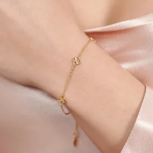 Armkette Clover Charm, 925 Sterlingsilber-LEAF Hot