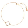 Armkette Clover mit Diamanten, 18 Karat Rosegold-LEAF New