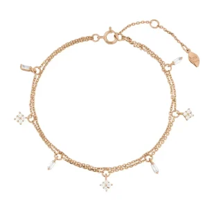 Armkette CRYSTAL, 18 K Rosegold vergoldet-LEAF Clearance