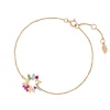 Armkette CUBE FLOWER, Multi Colour Zirkonia, 18 K Rosegold vergoldet-LEAF Sale