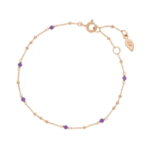 Armkette Flying Gems, Amethyst, 18 K Rosegold vergoldet-LEAF New