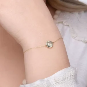 Armkette Green Amethyst, 14 Karat Gelbgold-LEAF New