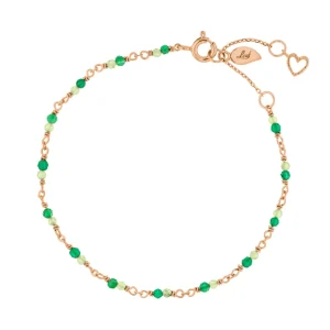 Armkette Grüner Achat, 18 K Rosegold vergoldet-LEAF Discount