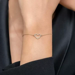Armkette Heart mit Diamanten, 18 Karat Rosegold-LEAF Outlet