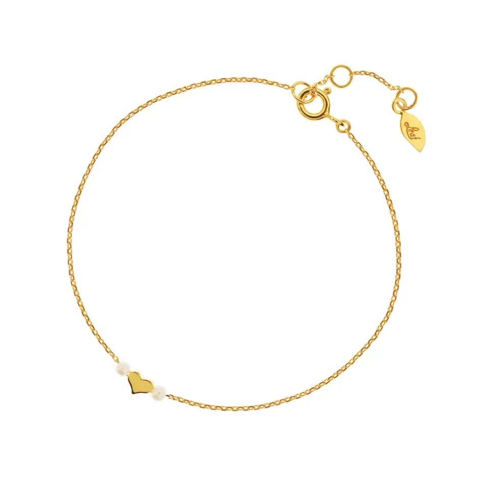 armkette_herz_mit_perle___0.webp Armkette Herz mit Perle, 18 K Gelbgold vergoldet-LEAF Best