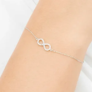 Armkette Infinity mit Diamanten, 18 Karat Weißgold-LEAF Outlet