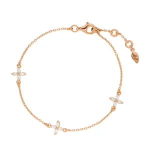 Armkette Flower Charms, 18 K Rosegold vergoldet-LEAF Best