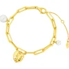 Armkette Monstera , 18 K Gelbgold vergoldet-LEAF Outlet