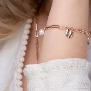 Armkette Monstera , 18 K Rosegold vergoldet-LEAF Sale