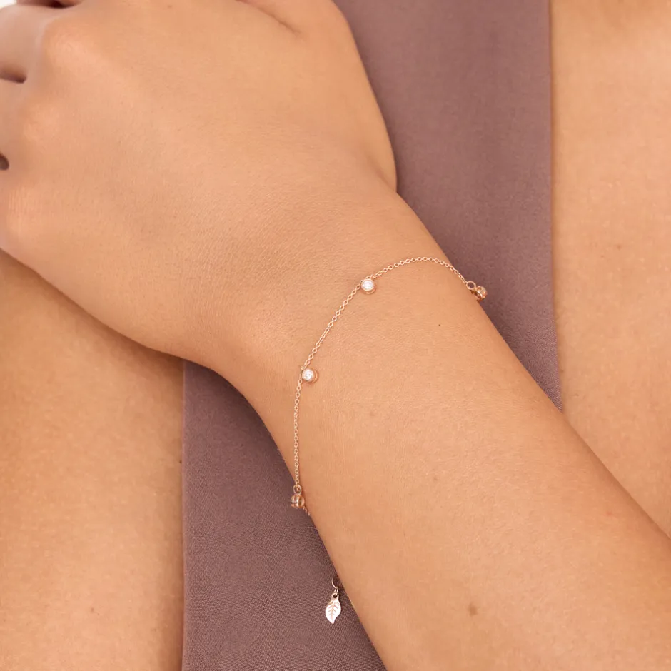 armkette_my_first_diamond_1-4.webp Armkette MY FIRST DIAMOND Charms, 14 Karat Rosegold-LEAF Best