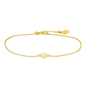 Armkette MY FIRST DIAMOND, 14 Karat Gelbgold-LEAF Hot