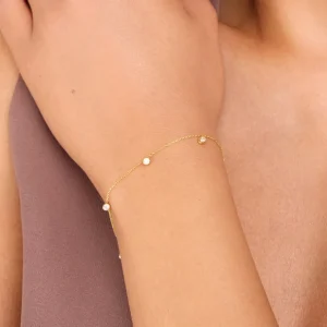 Armkette MY FIRST DIAMOND Charms, 14 Karat Gelbgold-LEAF Online