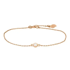 Armkette MY FIRST DIAMOND, 14 Karat Rosegold-LEAF Hot