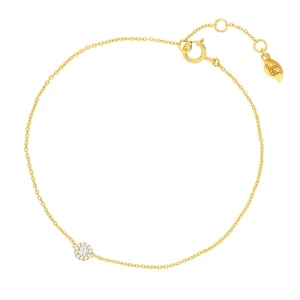 Armkette Pavé II mit Diamanten, 18 Karat Gelbgold-LEAF Online