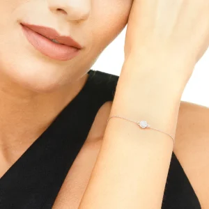 Armkette Pavé II mit Diamanten, 18 Karat Weißgold-LEAF Sale