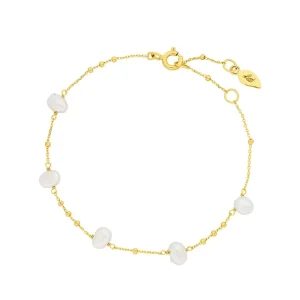 Armkette Perle, 18 K Gelbgold vergoldet-LEAF Sale