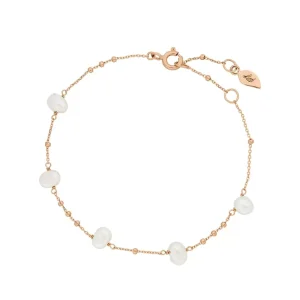 Armkette Perle, 18 K Rosegold vergoldet-LEAF New