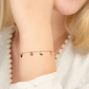 Armkette Platelet, 14 Karat Rosegold-LEAF Fashion