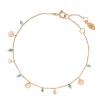 Armkette Platelet Türkis, 18 K Rosegold vergoldet-LEAF Hot