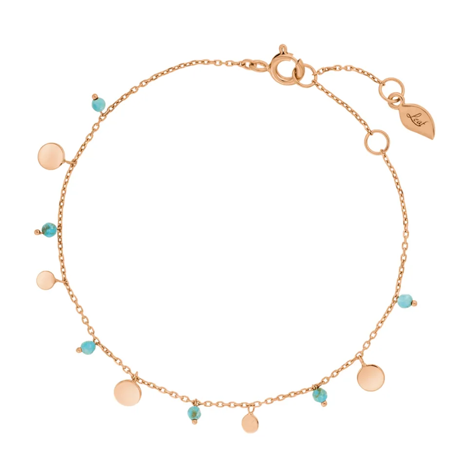armkette_platelet_trkis___0-1.webp Armkette Platelet Türkis, 18 K Rosegold vergoldet-LEAF Hot