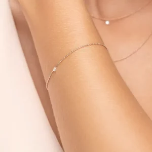 Armkette PURE Ball Chain, Diamant, 14 Karat Rosegold-LEAF Sale