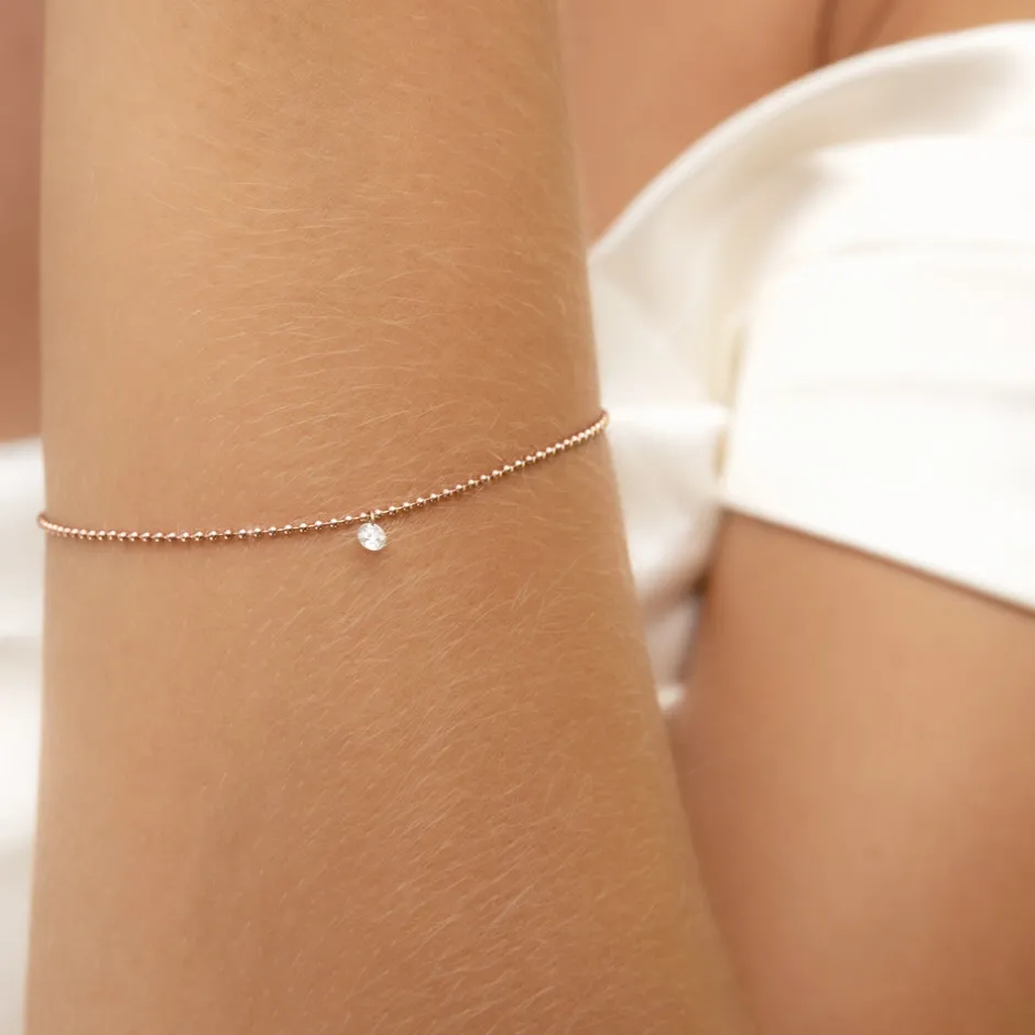 armkette_pure_ball_chain__4-2.webp Armkette PURE Ball Chain, Diamant, 14 Karat Rosegold-LEAF Sale
