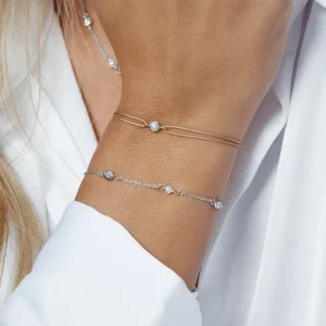 Armkette Pure mit Süßwasserzuchtperlen, 925 Sterlingsilber-LEAF Best