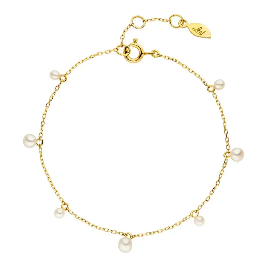 armkette_rain_drop__k_gel_0.webp Armkette Rain Drop, 18 K Gelbgold vergoldet, Perle-LEAF Outlet