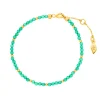Armkette Serenity, Grüner Achat, 18 K Gelbgold vergoldet-LEAF Discount