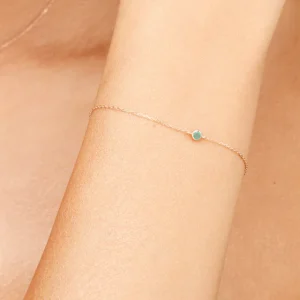 Armkette Smaragd, 14 Karat Gelbgold-LEAF New