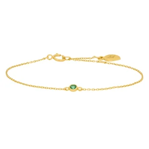 Armkette Smaragd, 14 Karat Gelbgold-LEAF New