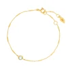 Armkette Solitär, Blauer Topaz, 18 K Gelbgold vergoldet-LEAF Clearance