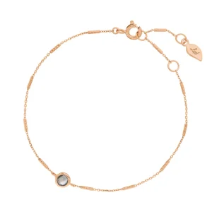 Armkette Solitär, Labradorit, 18 K Rosegold vergoldet-LEAF Outlet