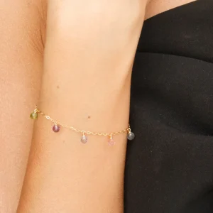 Armkette SWEET GEMS, 14 Karat Gelbgold-LEAF Fashion
