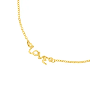 Armkette TINY LOVE, 18 K Gelbgold vergoldet-LEAF Fashion