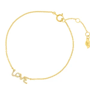Armkette TINY LOVE mit Diamanten, 14 Karat Gelbgold-LEAF Best